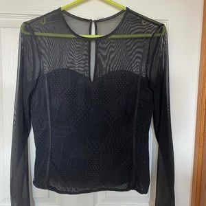 Soft partial see through top